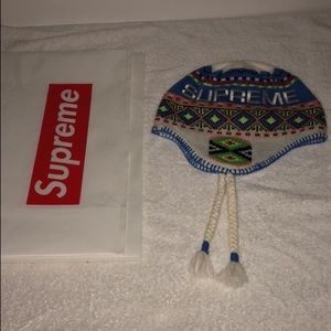 supreme earflap beanie, new w/ tags.